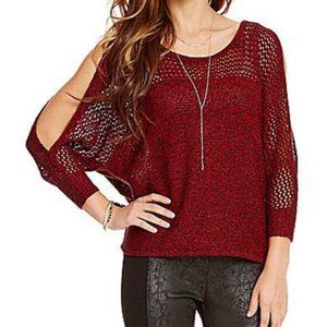 Jessica Simpson Red Off-the-Shoulder Sweater